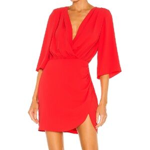 Amanda Uprichard Demetra Dress in Crimson Red